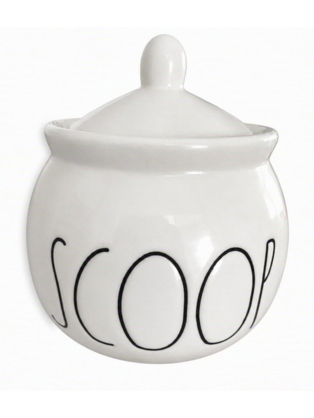 Rae Dunn SCOOP Canister Jar w/Lid White Ceramic Artisan Collection by Magenta